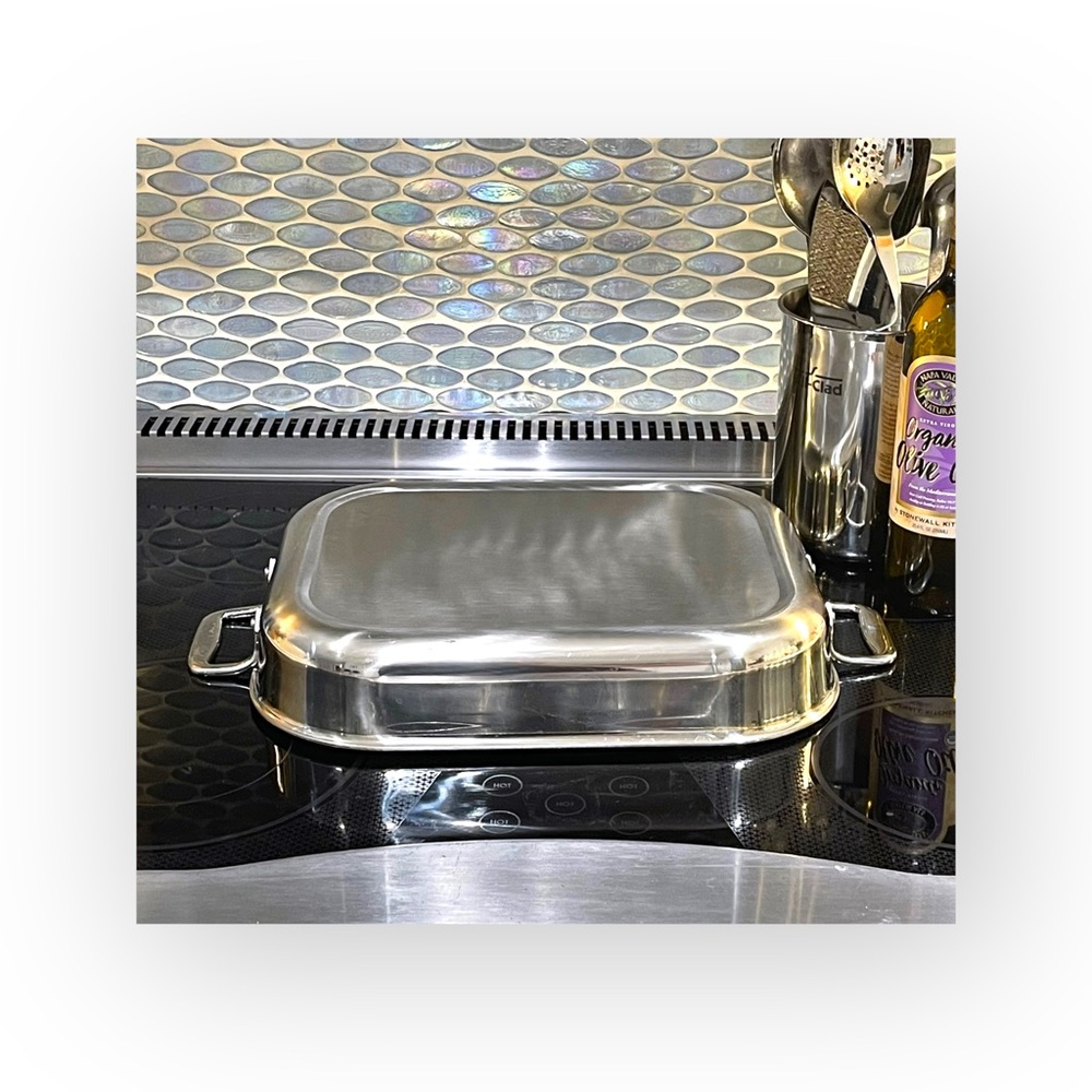 All Clad ★ Stainless Lasagna Baking Pan ★ Polished Stainless Steel ★ Near New ★ - Picture 6 of 16